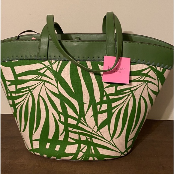 Kate Spade 
The Pier Palm
Fronds Canvas Medium‎ Tote NWT - Picture 5 of 11